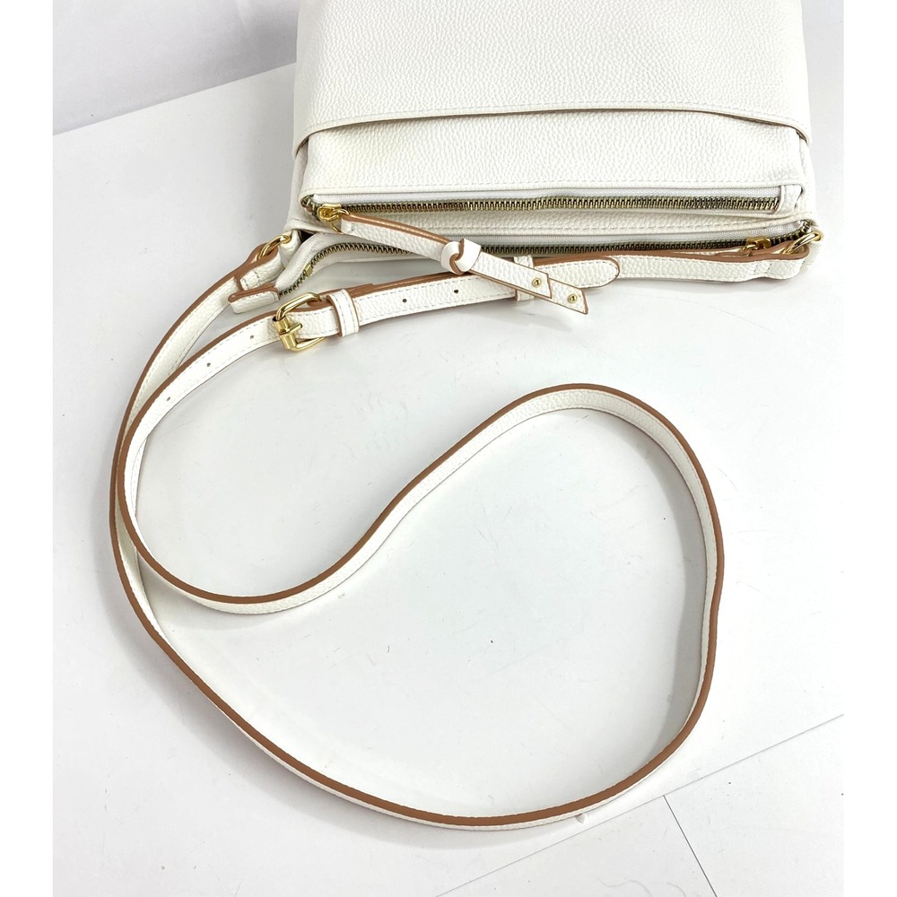 Nanette Lepore Shoulder Bag White Faux Leather Purse Handbag Additional Pouch - Picture 5 of 13